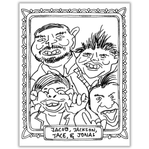 4-Person Bad Caricature - Image 3