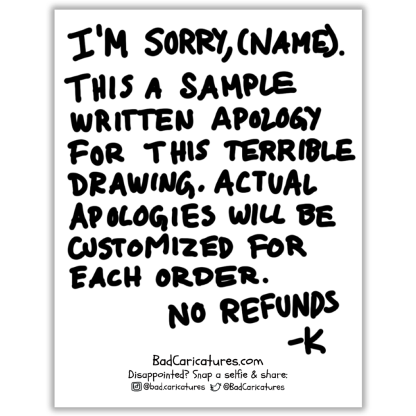 Sample Apology (back)